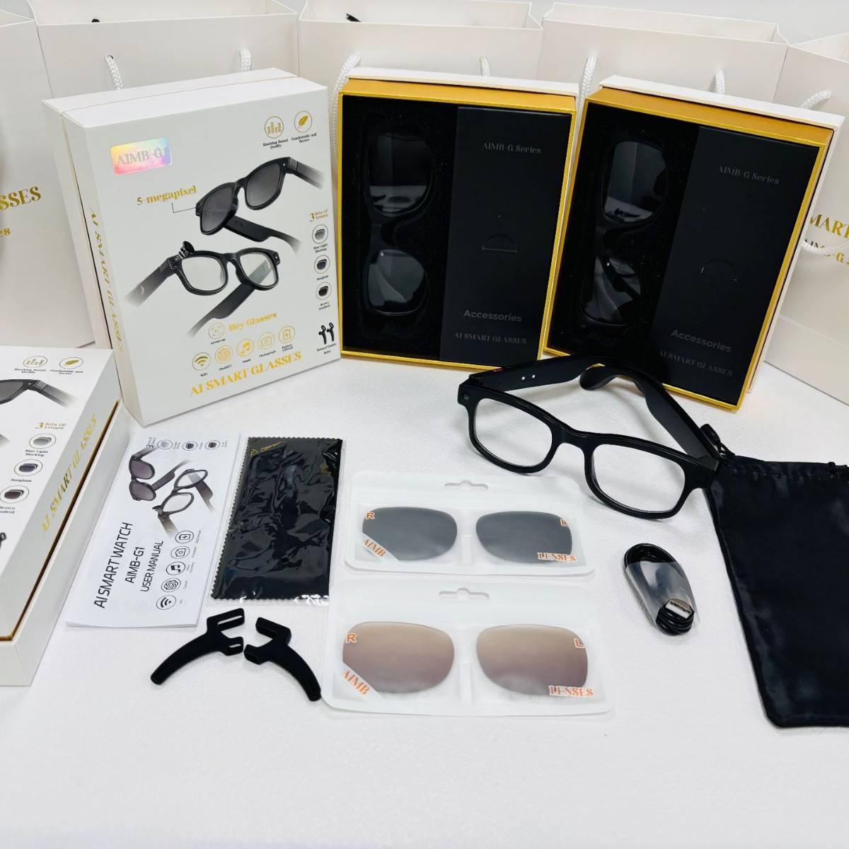 lunettes Bluetooth intelligentes – caméras AR AI