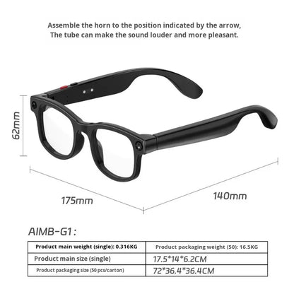 lunettes Bluetooth intelligentes –  caméras AR AI