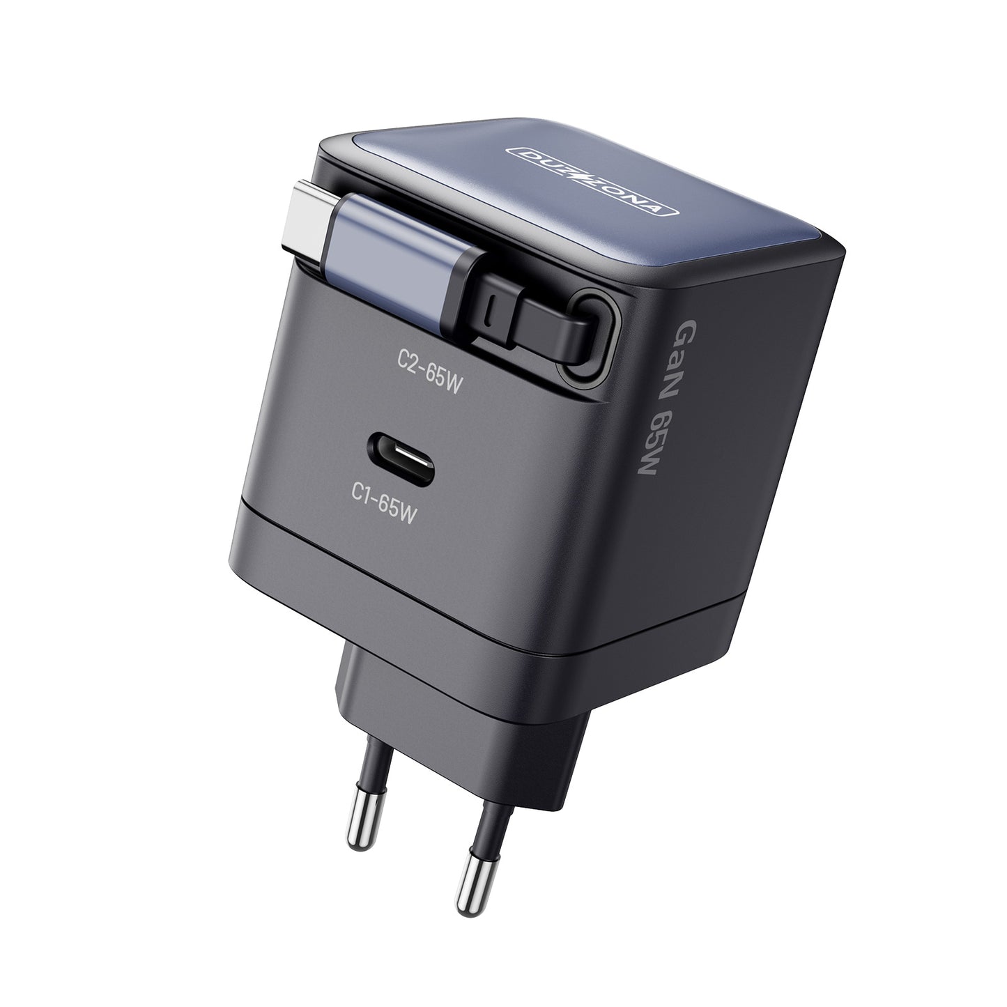 Chargeur Rapide 65W –  câble rétractable – USB-C à USB-C