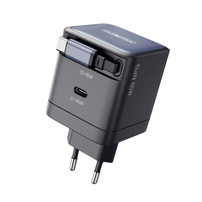 Chargeur Rapide 65W –  câble rétractable – USB-C à USB-C