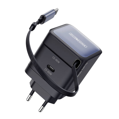 Chargeur Rapide 65W –  câble rétractable – USB-C à USB-C